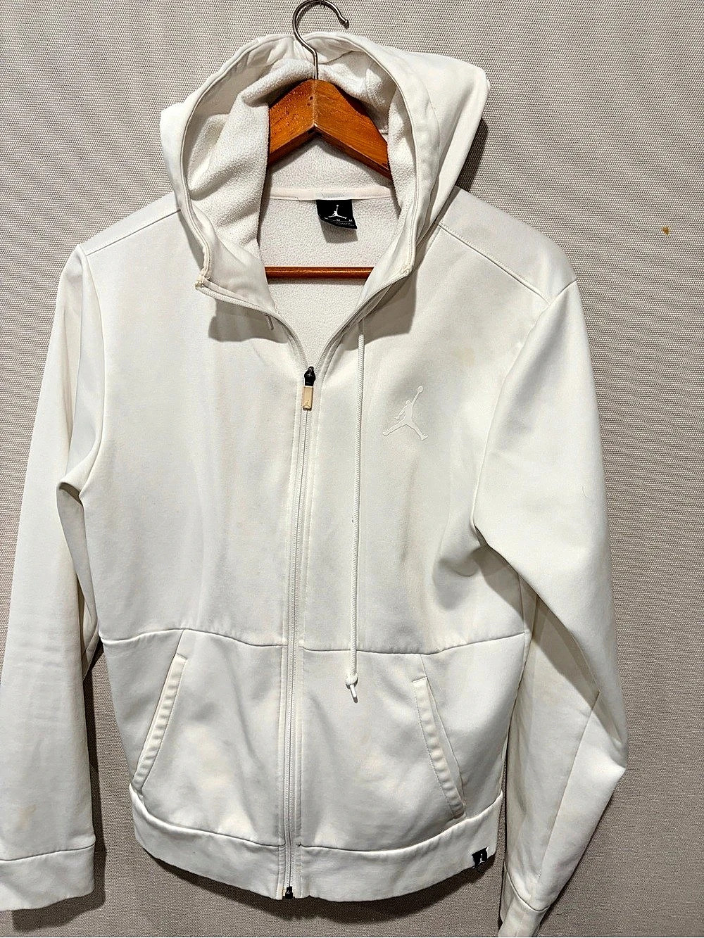 Jordan Women's White Hooded Jacket Size Medium